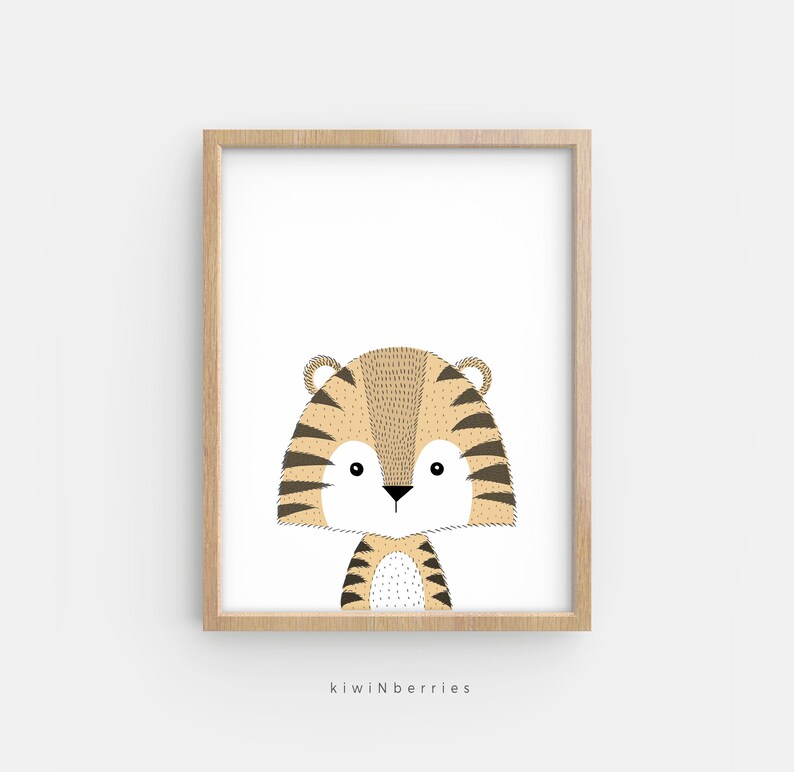 Neutral nursery decor Cute nursery wall art Nursery art set Baby boy nursery art Printable nursery art Set of 8 animal posters image 7