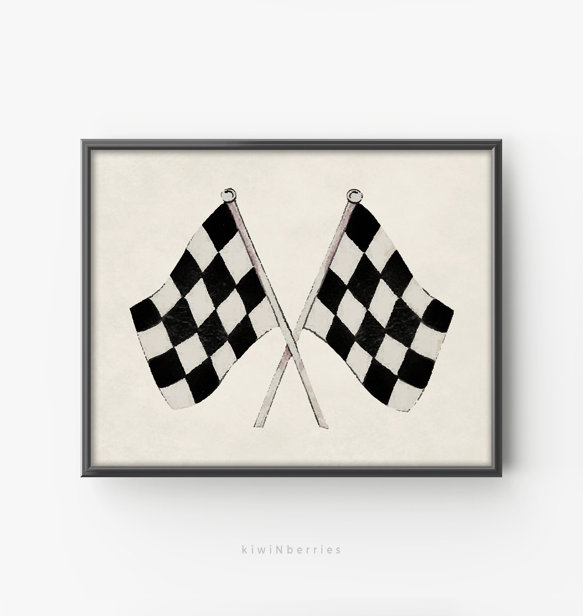 Checkered Racing Flag Print: Car Nursery Decor (digital Download) - Etsy