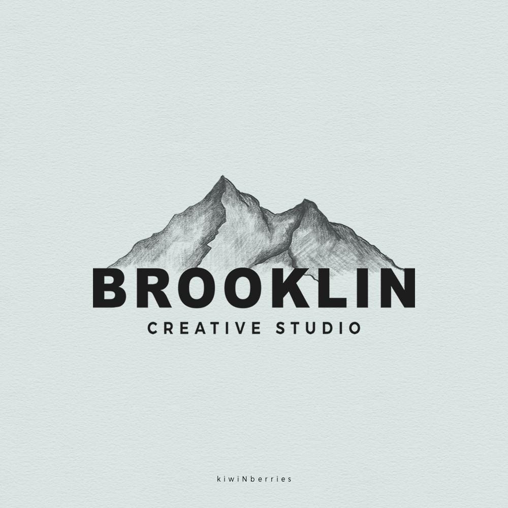 Mountain logo - Business logo design - Professional logo - Professional branding - Premade logo - Mountain adventure outdoors - Outline font