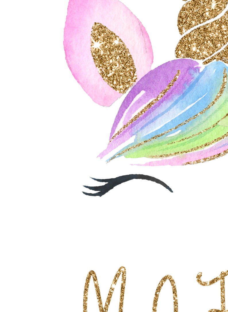 Personalized Unicorn Wall Art Unicorn Name Print Custom Etsy