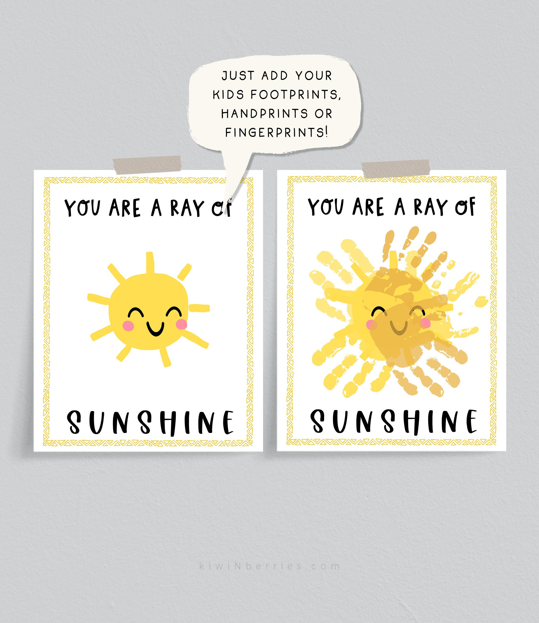 Handprint Sun Craft for kids, Beginner Crafts, Kids Arts and Crafts, Printable Digital, Summer Fun for Children, DIY Craft Kit, Hand Print