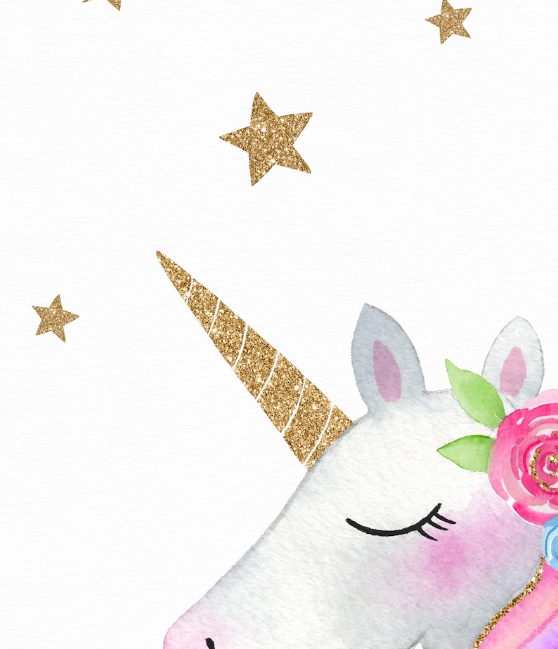 Unicorn printable Unicorn wall art Girls room decor Etsy