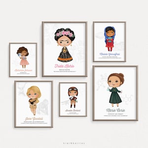 Influential Women Prints, Great Women in History Posters, Educational Learning Printables, Classroom wall art, Girl Room Decor,Set of Prints