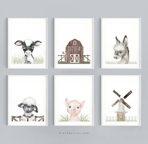 Farm Animal Printable Nursery Decor Digital Download Farm | Etsy