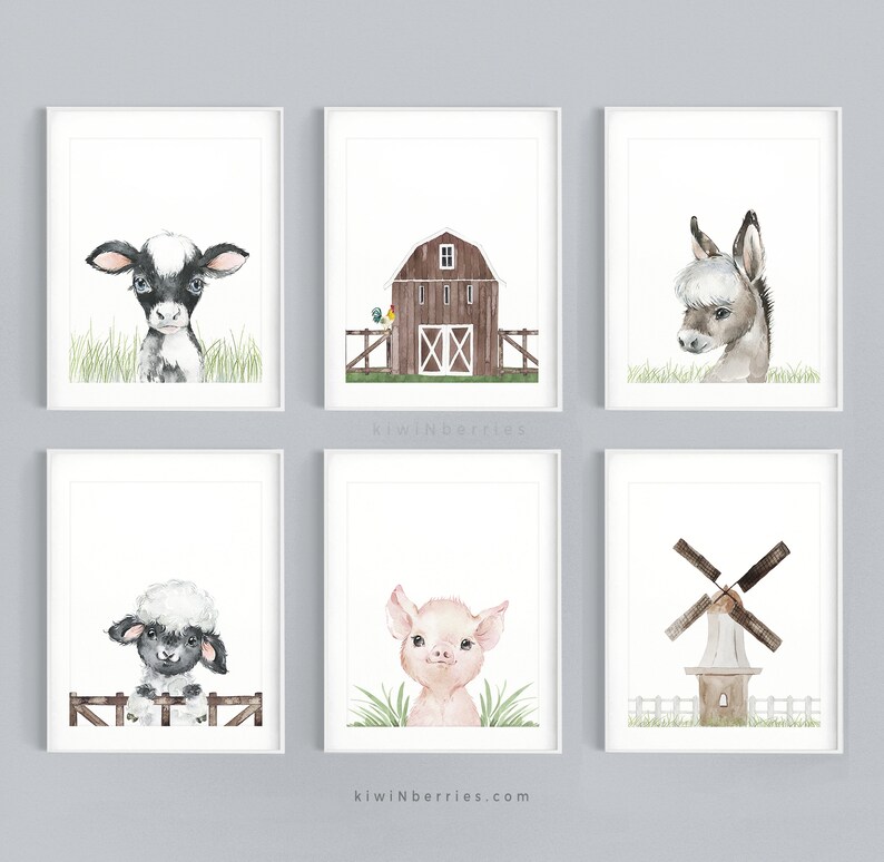 Farm Animal Printable Nursery Decor Digital Download Farm - Etsy