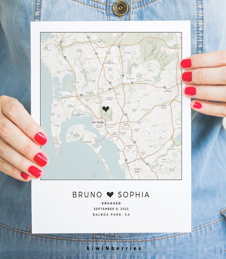 Custom Map Print Engagement Gift - Il 794xN.4260187728 Qeoh