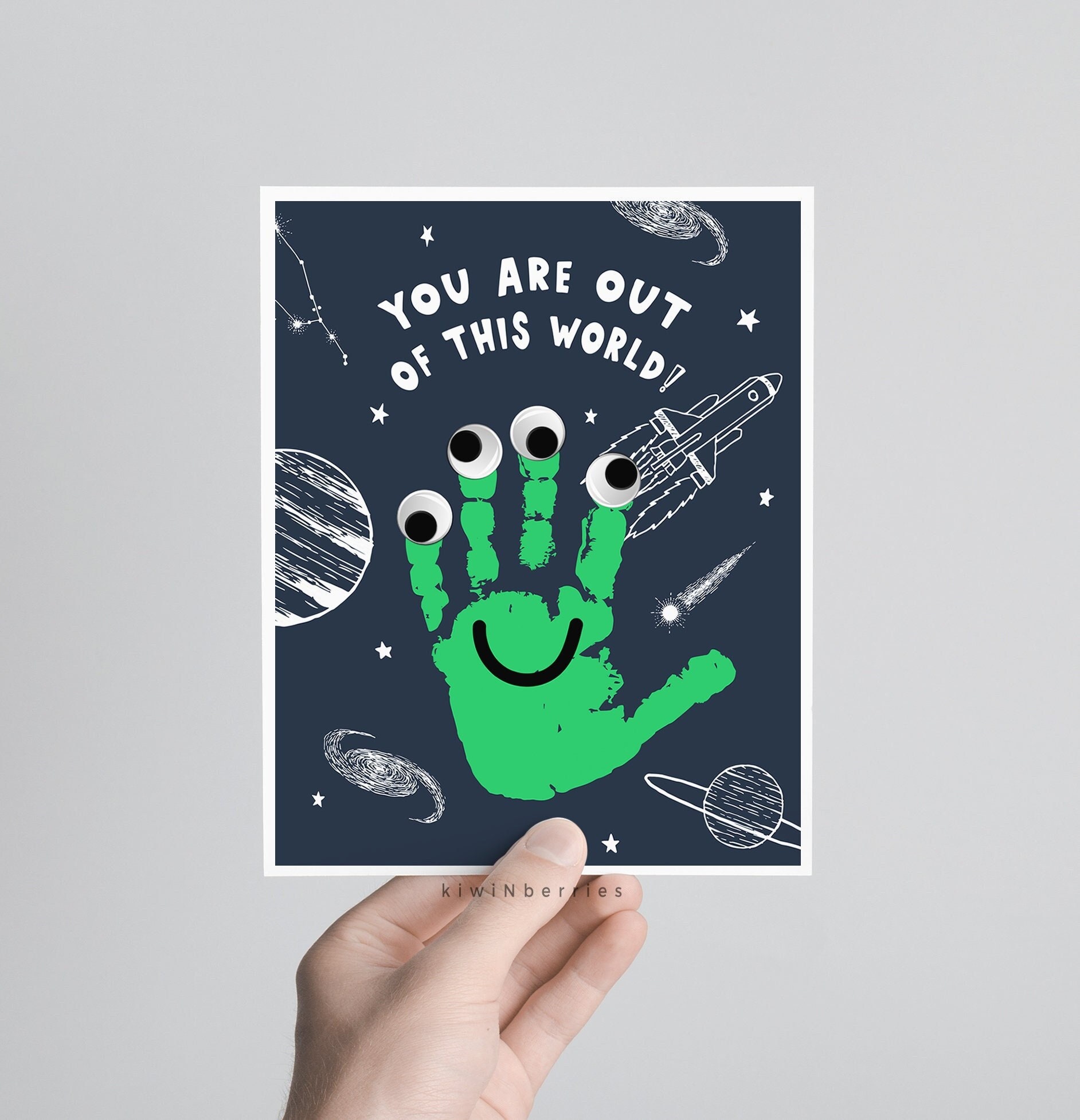 Out of this World Craft, Fun Printables for Kids, Crafts for Children, Handprint Footprint Crafts,Alien Craft print,Activities for Preschool