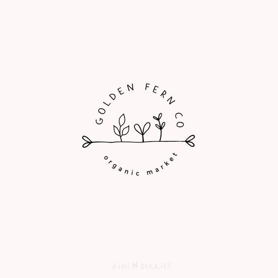 Botanical logo Minimalist logo Clean black lines | Etsy