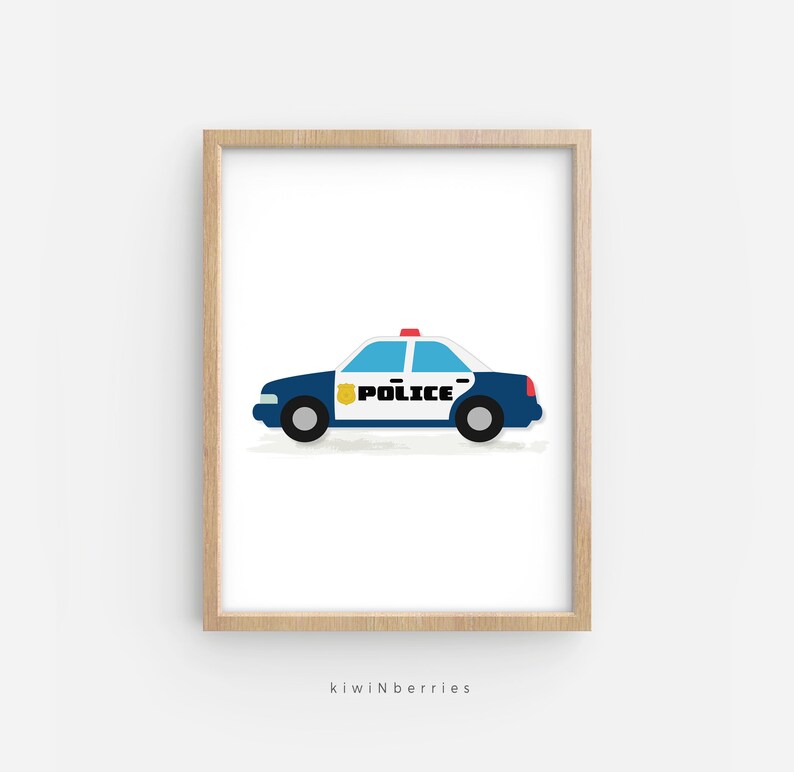Law enforcement automobile printable, Transport print, Boy space decor, Boy wall print, Printable shipping and delivery artwork, Downloadable boy present, Shipping topic photo about Police Car Printable called Law enforcement automobile printable, Transport print, Boy house decor, Boy wall print, Printable delivery artwork, Downloadable boy present, Shipping and delivery concept