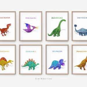 Boys Room Decor, Dinosaur Posters, Dino Prints, Digital Printable, Toddler Boy Art, Dinosaur Names