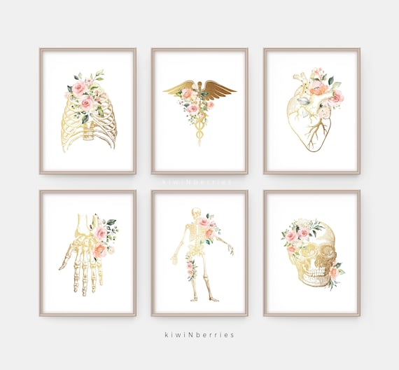Floral Anatomy Art Print Set: Doctor Office Decor (Digital Art)