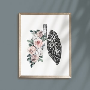 Lungs Art, Human Organs Anatomy, Doctors Office Decor, Gifts for Doctor, Lungs Wall Art, Doctor Wall Art, Medicine Poster, Anatomy Art Print