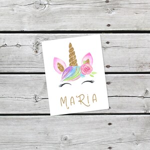 Personalized Unicorn Wall Art - Unicorn Name Print - Custom Unicorn ...
