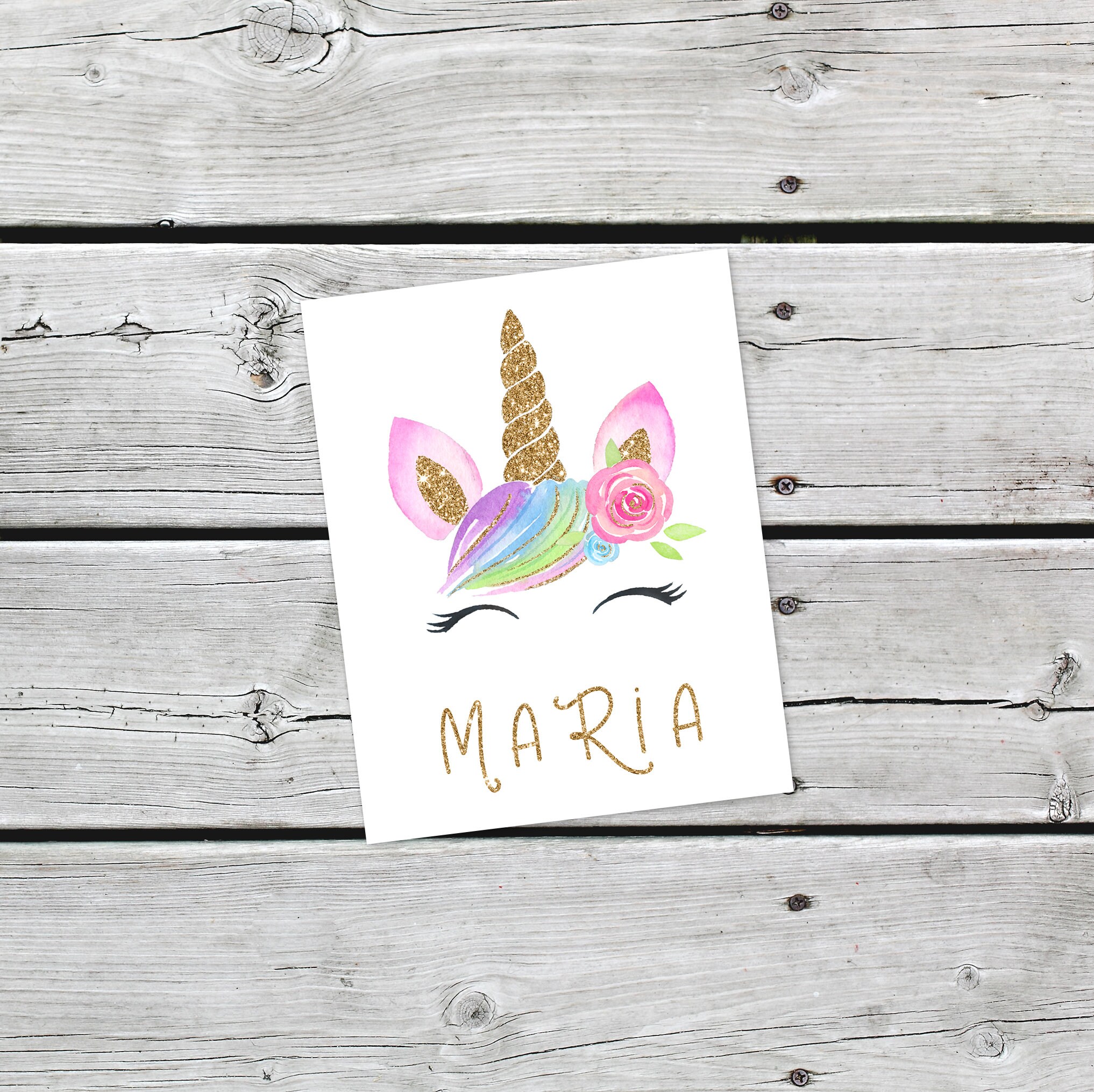 Personalized Unicorn Wall Art Unicorn Name Print Custom - Etsy