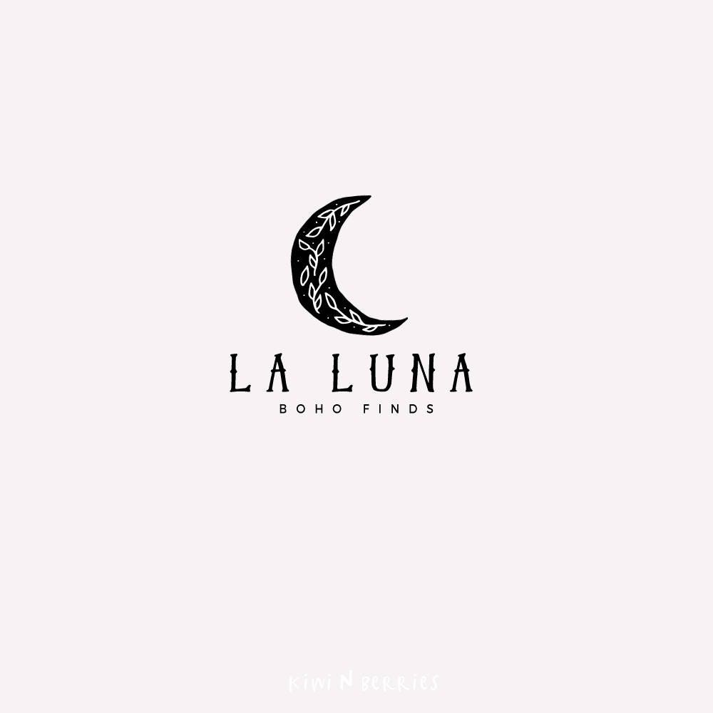 Moon Logo Design Moon Premade Logo Bohemian Logo Design - Etsy