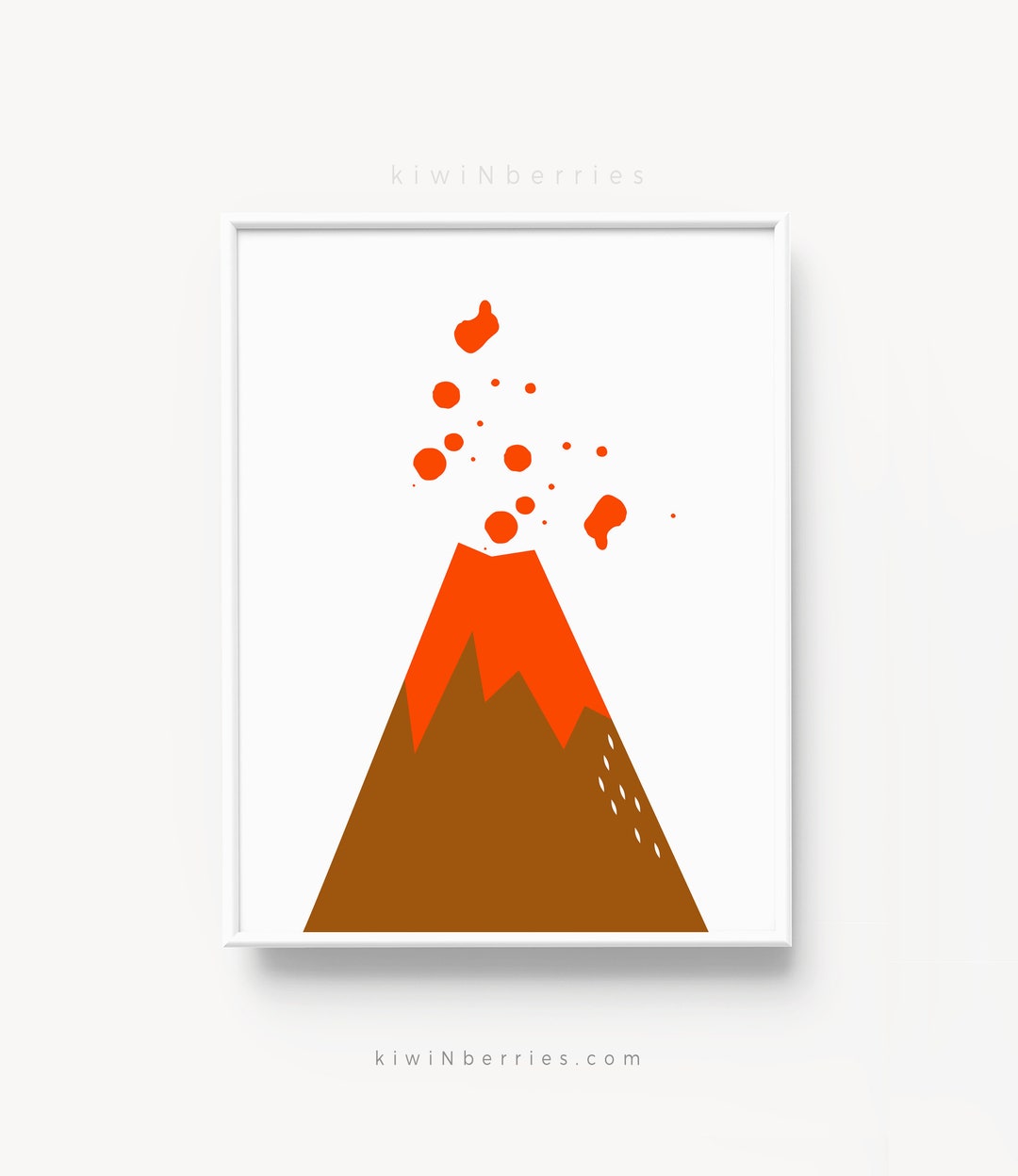 Active Volcano Print, Dinosaur Print, Boys Room Wall Art, Dinosaur ...