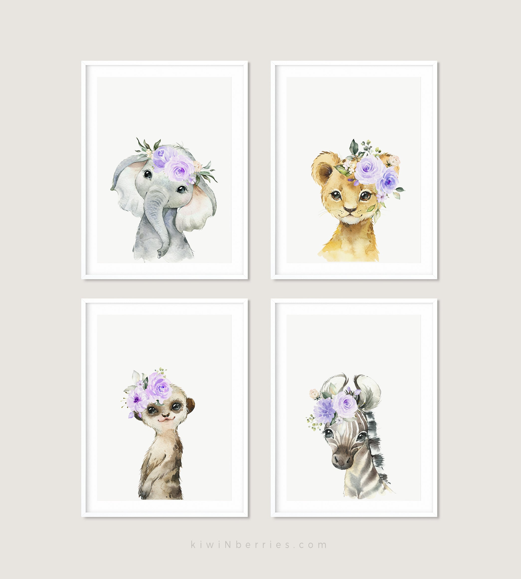 Nursery Baby Animals Girls Nursery decor Printable wall art | Etsy