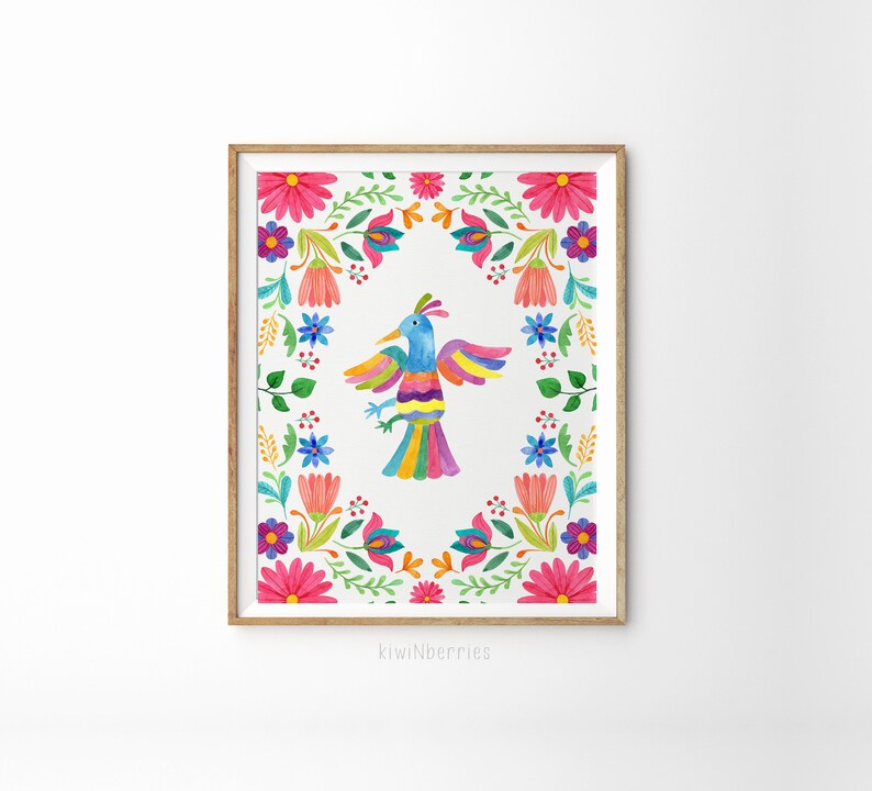 Otomi Art Print Set: Mexican Folk Art, Colorful Bird (digital Download ...