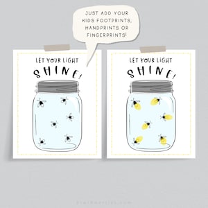 Fun Crafts for Kids, Firefly Crafts, Handprint Crafts, Printable Activities for kids, Jar of Fireflies,
