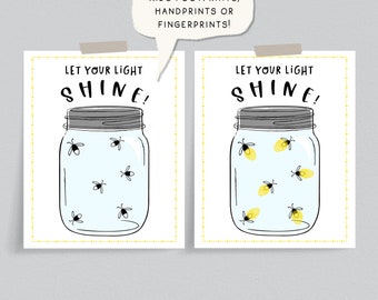 Fun Crafts for Kids, Firefly Crafts, Handprint Crafts, Printable Activities for kids, Jar of Fireflies,