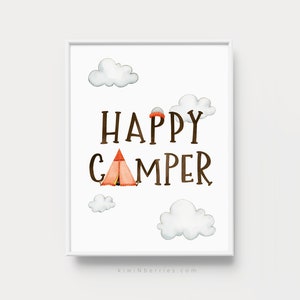 Camping Drucke, Outdoor Jungen Wandkunst, Camp Poster, Abenteurer Jungen, Jungen druckbare Kunst, Outdoor Kinder Kunst, Happy Camper Druck, Camping Kunst Bild 3