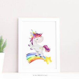 Unicorn Printable Art, Unicorn Print, Girl Room Decor, Girl Wall Art ...