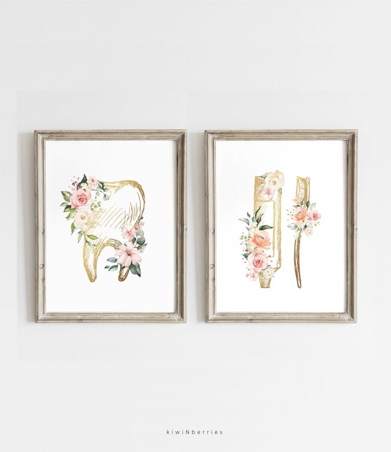 Dental Prints Dentist Wall Art Set Dentistry Art Print Etsy