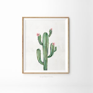 Set of 3 watercolor cactus print Cactus art print Gallery wall cactus print set Digital cactus artwork Printable cactus wall art image 3