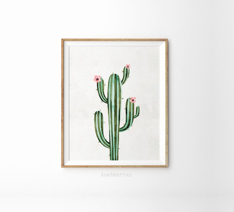 Set of 3 watercolor cactus print Cactus art print Gallery wall cactus print set Digital cactus artwork Printable cactus wall art image 3