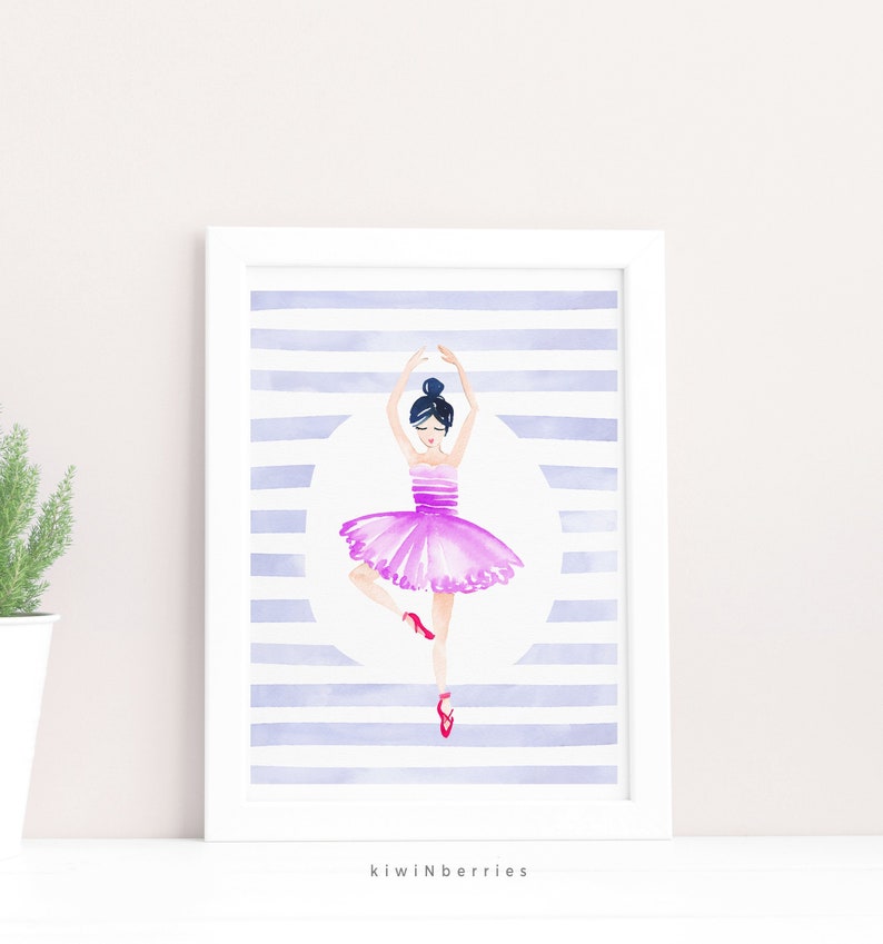 Ballerina Art Print Girls Room Wall Art Ballet Girl Gift Etsy