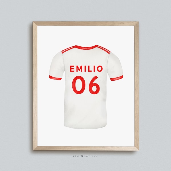 Custom Sport Name print, Personalized Shirt Name, Soccer name Sign Wall art, Personalised Football Jersey Poster, Custom Name Sport number