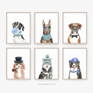 Dog Poster, Doggy prints, Cool Hipster Dogs, Kids room decor, Printable Wall art, Children room art, DIY wall art, Boys room prints