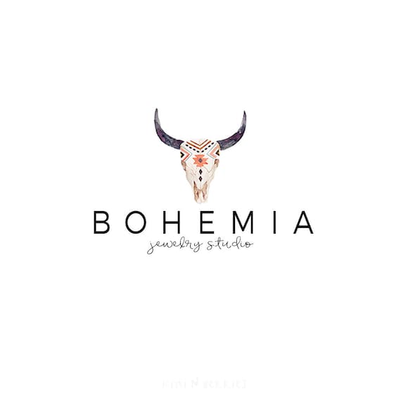 Boho premade logo Bohemian logo Logo for jewelry shops | Etsy