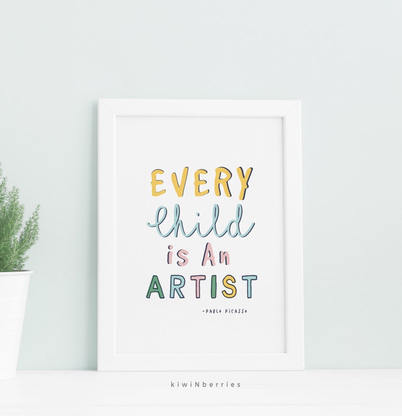 Picasso Quotes Printable Playroom Prints Kids Room Quotes | Etsy