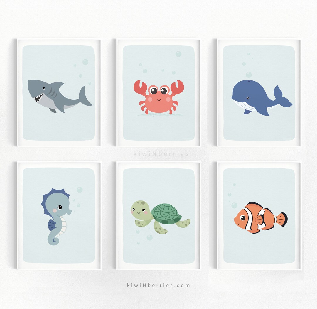 Ocean Wall Art Kids, Ocean Printable Art, Ocean Themed Nursery, Sea Art Prints, Ocean Prints ...