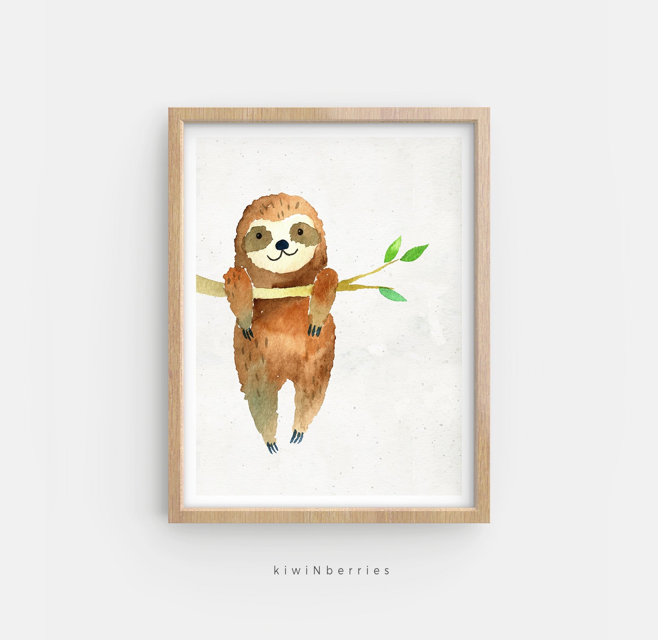 Sloth Print Sloth Wall Art Hanging Sloth Art Kids Room Etsy