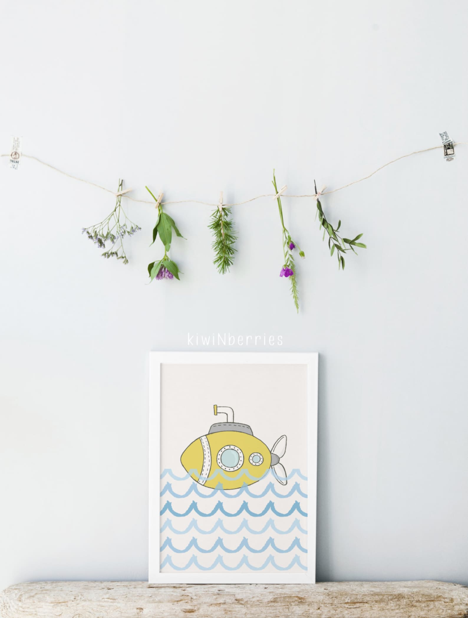 Submarine Print Yellow Submarine Wall Art Baby Boy Nursery Etsy