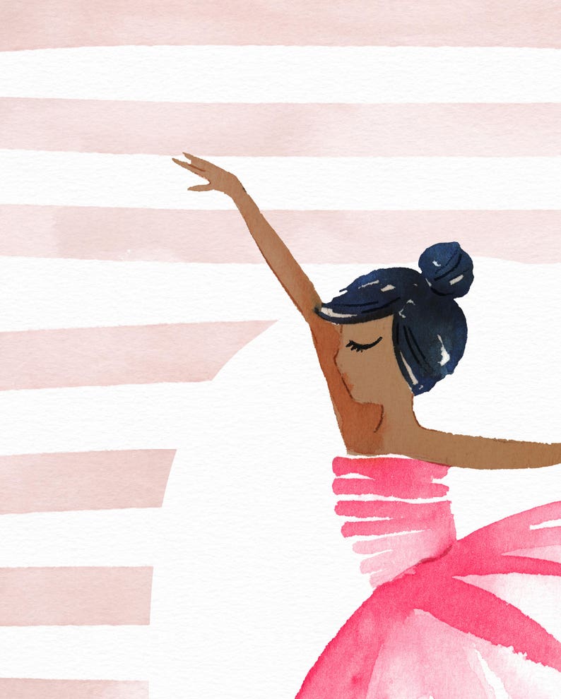 Ballerina art print Girls room wall art Ballet girl gift Etsy