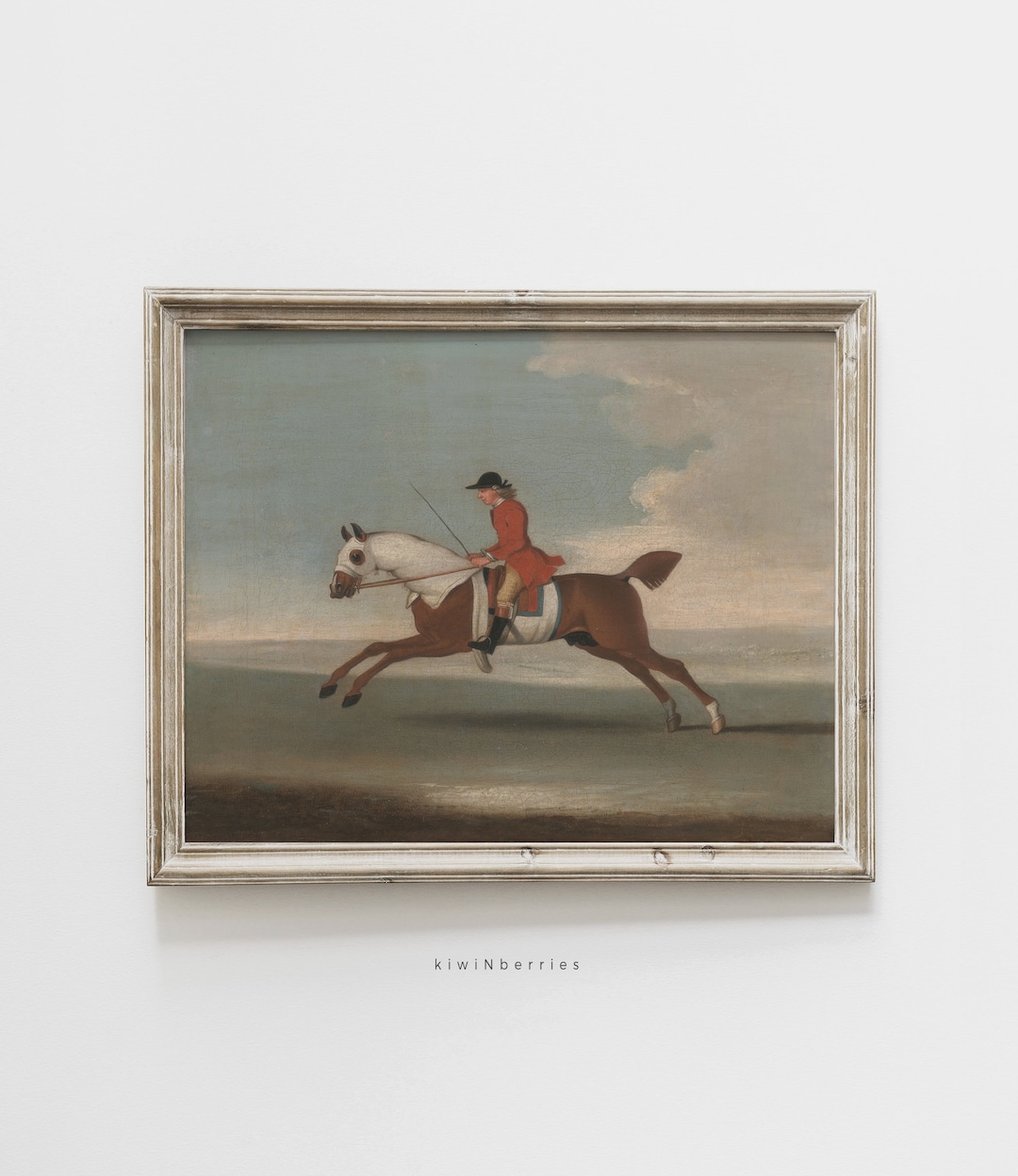 Vintage Equestrian Oil Painting: Horse Rider Art Print (digital ...