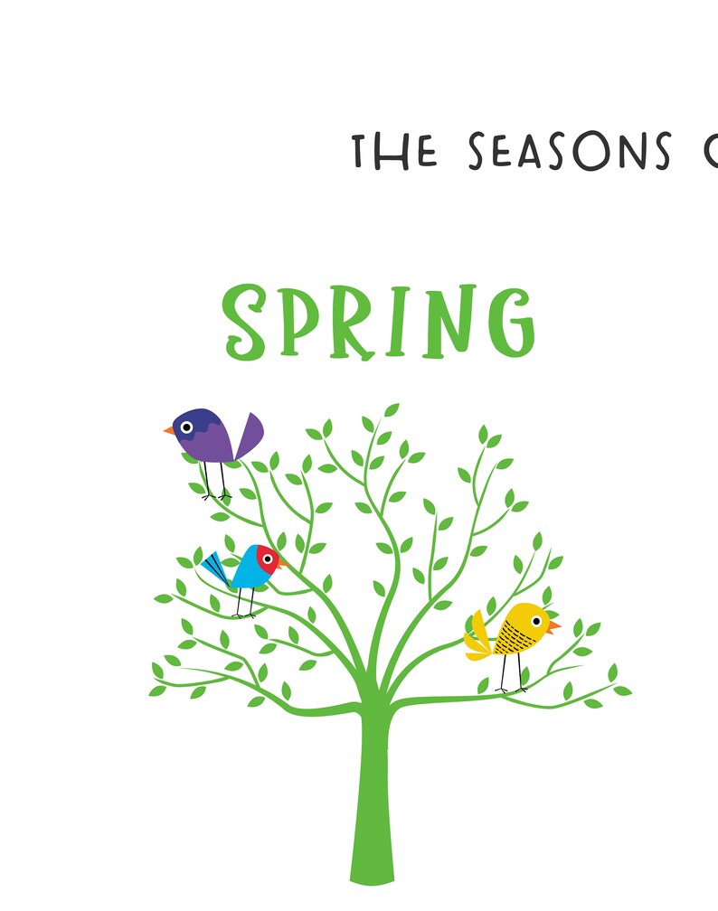 The 4 Seasons Print Seasons of the Year Homeschool Etsy