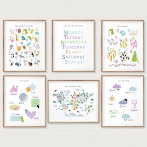 Decoración de la sala de juegos, Impresiones educativas, Arte de pared de la sala de juegos, Arte imprimible para niños, Formas del alfabeto, Carteles educativos, Impresiones educativas para niños