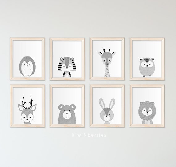 black and white nursery prints