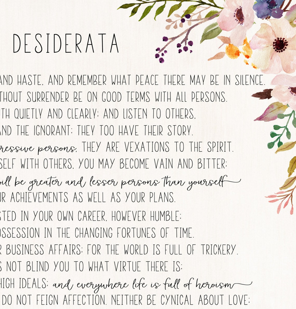 Desiderata Printable