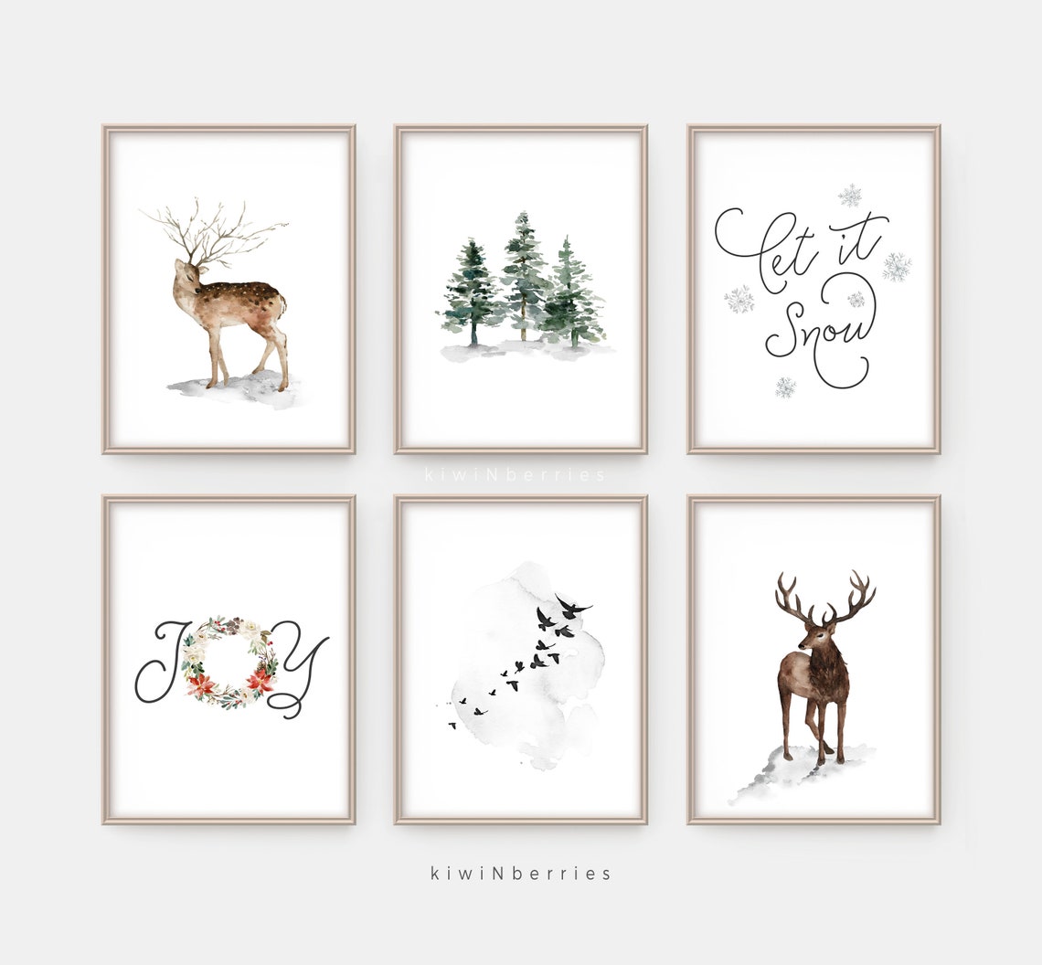 Let It Snow Print Christmas Printable Winter Wall Art - Etsy