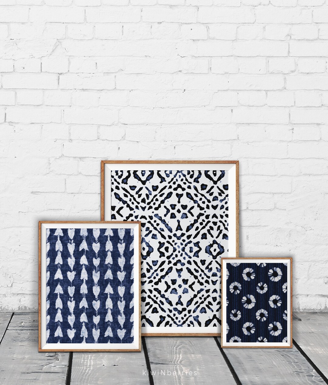 Shibori Wall Art Indigo Shibori Pattern Farmhouse Decor, Modern Home