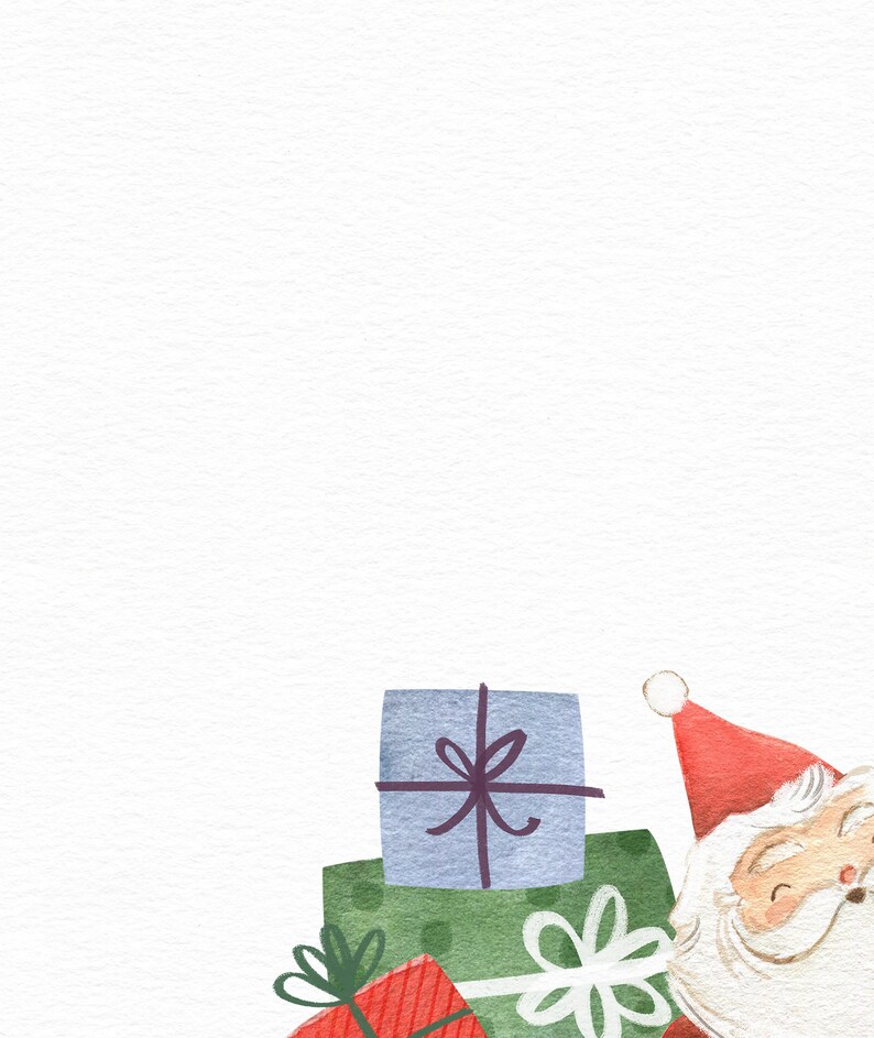 Santa Claus Print Santa and Sleigh Wall Art Christmas Etsy