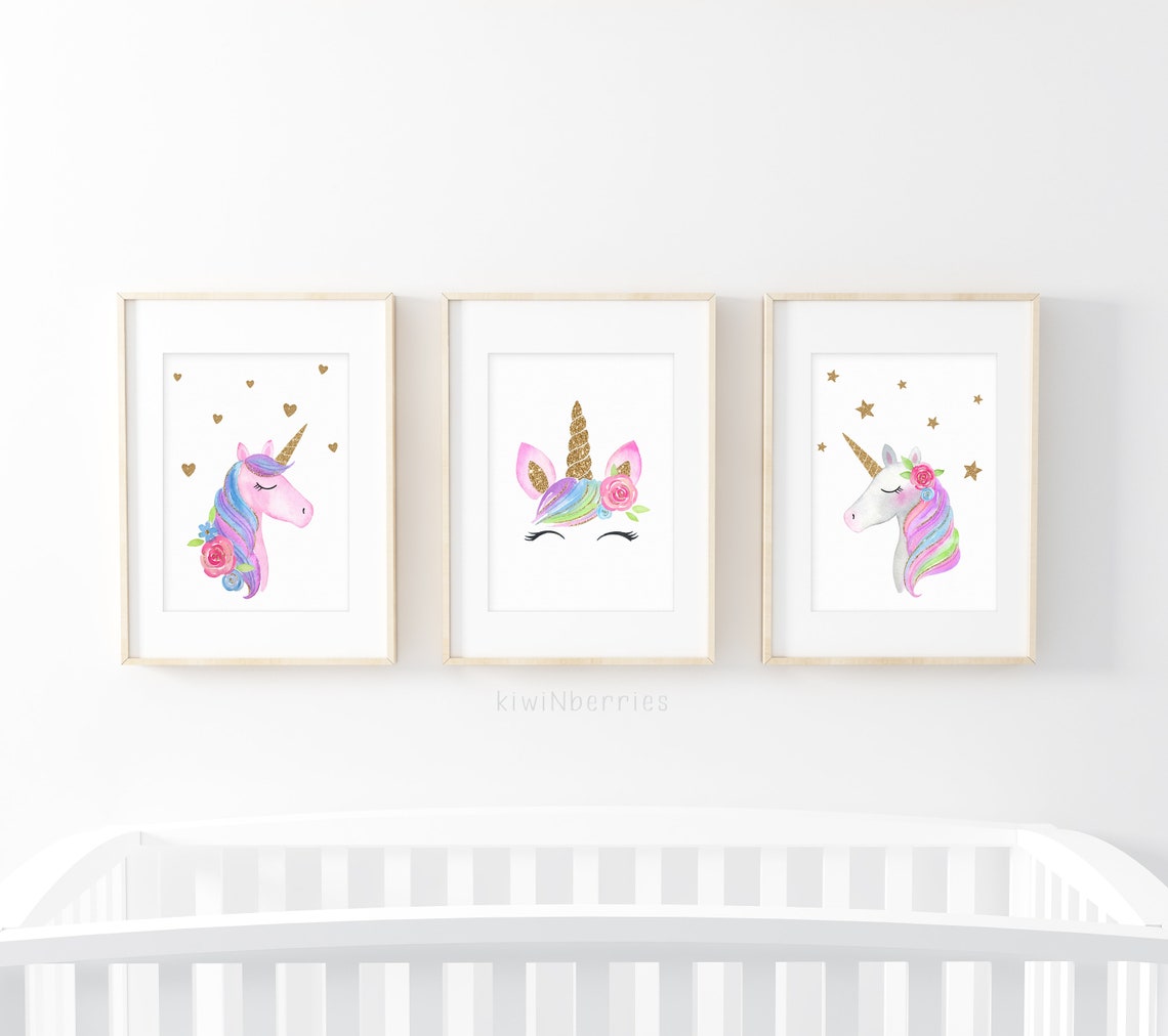 Unicorn printable Unicorn wall art Girls room decor | Etsy
