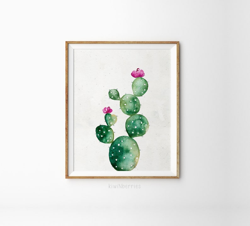 Set of 3 watercolor cactus print Cactus art print Gallery wall cactus print set Digital cactus artwork Printable cactus wall art image 7