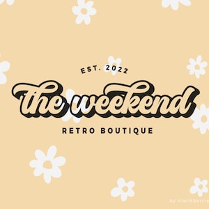 Retro Bubble Font Logo Design: Premade Typography Logo (Digital Files Included)