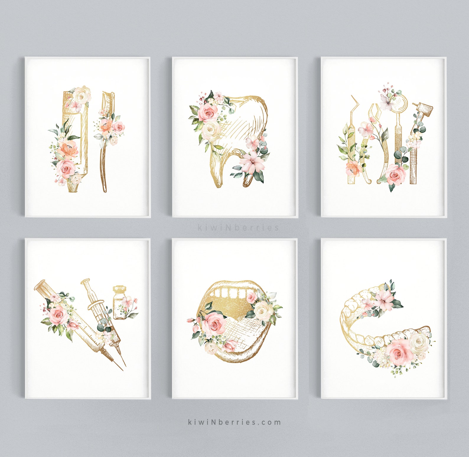 Dental Prints Dentist Wall Art Set Dentistry Art Print Etsy